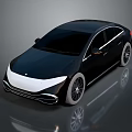 Modern Black Sedan Featuring Sleek Body Reflective Finish Stylish Front Design And Black Rims