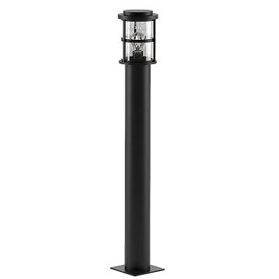 Black Modern Outdoor Post Light With Glass Shade For Garden Pathway Lighting 3d model