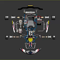 Detailed Go-Kart Chassis With Metal Frame Wheels Seat Suspension And Colorful Components