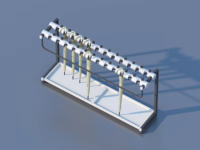 Sturdy Household Storage Rack With White Cylindrical Holders And Black Metal Frame 3d model