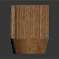 Modern Wooden Striped Stool With Round Top And Simple Design 3d model