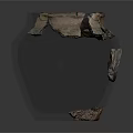 Hand Carved Traditional Black Ceramic Sculpture With Broken Repaired Clay Pottery Art