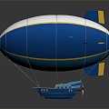 Modern Airship Hot Air Balloon High Altitude Balloon Weather Balloon 3d model