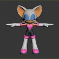 White Cartoon Game Character With Orange Ears Blue Eyes And Pink Heart Accents