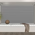 Modern Bay Window Sill Curtain 3d model