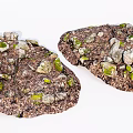 Natural Stone And Wood Decorative Elements With Mossy Texture And Organic Design
