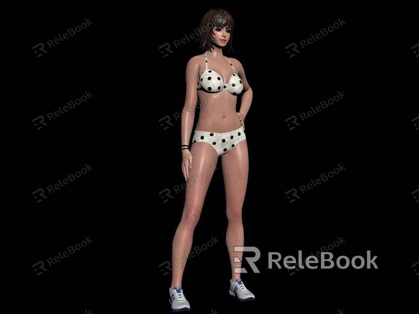 Daughter figure swimsuit underwear sneaker shoes model