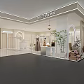 Modern Clothing Store Interior With Display Racks Mannequins Sofa And Green Plant