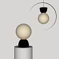 Table lamp pendant lamp combination 3d model
