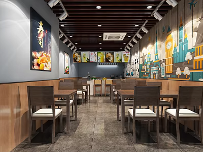 Modern Sushi Restaurant 3d model