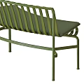 Green Two Seater Sofa With Metal Frame Slatted Back And Comfortable Cushion