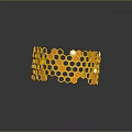 Golden Honeycomb Structure Fashion Headpiece With Semicircular Design And Reflective Surface For Stylish Clothing Accessories