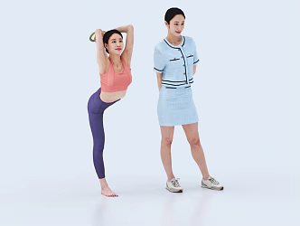 Woman Beauty Multiplayer Fitness Woman Yoga Woman Exercise Woman Young Woman Girly Girl 3d model