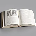 Open Books With Illustrations Stacked Hardcover Volumes And Inner Pages On Gray Background