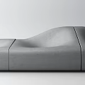 Gray Sectional Sofa With Wavy Design And Smooth Curved Sections 3d model