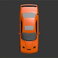 Orange Muscle Sports Car With Sleek Aerodynamic Body Glossy Finish And Black Wheels