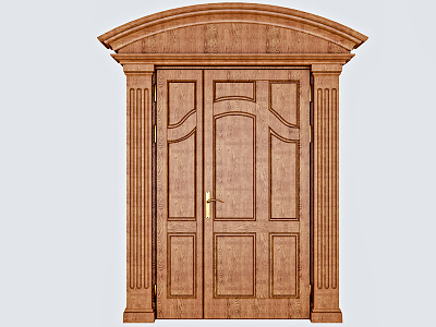 Jane Ou's mother door double door 3d model