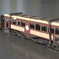 Vintage Steam Train Model With Black Locomotive Red Carriage Windows And Ladder