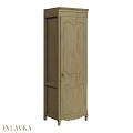 Vintage Wooden Cabinet With Carved Panel Details And Light Brown Finish