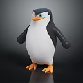 Cute Penguin Doll With Black And White Body Orange Beak Feet And Blue Eyes
