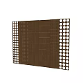 Wooden Background Wall Design With Circular Holes Linear Grooves And Grid Patterns