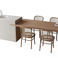 Modern Dining Table and Chair Combination Dining Chair Dining Table 3d model
