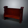Wooden Outdoor Bench With Dark Brown Finish Classic Design Carved Armrests And Ornate Legs