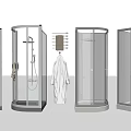 Modern Stylish Shower Sauna Cabins Designs With Bathrobe And Towel Rack