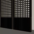 Modern Black Grid Room Divider With Double Panels For Interior Design 3d model