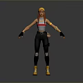 Game Movie Character Featuring Yellow Cap Red Braids Red White Tank Top Black Ripped Pants 3d model