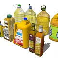 Assorted Cooking Oil And Olive Oil Condiment Bottles With Colorful Labels And Different Sizes