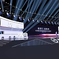 Grand Stage Setup For Ceremony With Lighting Effects 3d model