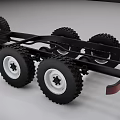 Car Chassis Mechanical Structure With Wheels And Frame Components 3d model
