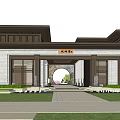 New Chinese-style Sales Office Building Demonstration Area 3d model
