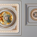 Ceiling European-style Carved Line 3d model