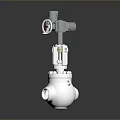Industrial Metal Control Valve With Top Mounted Pressure Gauge And Spherical Body