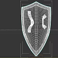 Medieval Wooden Shield With Black Border And Celtic Snake Pattern 3d model