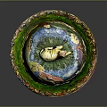 Colorful Decorative Hat Box With Sheep Motif And Countryside Scene Design