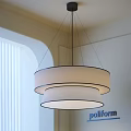 Elegant Modern Double Layer Round Chandelier With White Shades Indoor