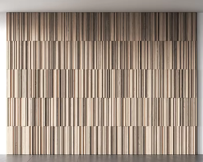 Wooden Wall Paneling For Modern Textured Interior Decor 3d model