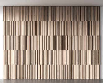 Wood veneer wall panel 3d model