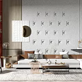 Modern sofa coffee table combination 3d model