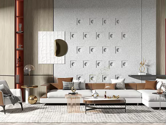 Modern sofa coffee table combination 3d model