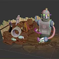 Modern Robot Assistant Small Robot Butler 3d model