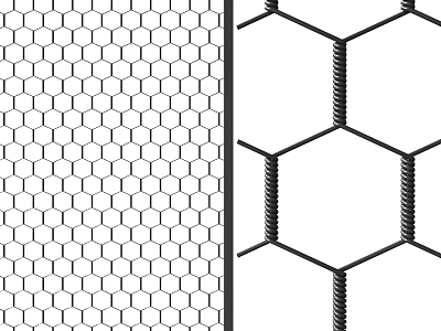 Hexagonal Grid Pattern Design With Dense And Connected Structure Elements 3d model