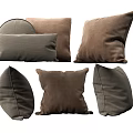 Brown And Gray Decorative Throw Pillows With Various Shapes And Soft Textures