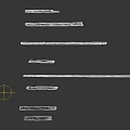 Wood and Stone Strips in Various Lengths and Shapes on Black Background