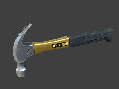 Industrial Equipment Claw Hammer with Steel Head Non Slip Handle Ergonomic Design for Industrial Use 3d model