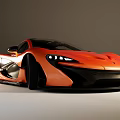 Orange Sports Car With Sleek Aerodynamic Design And Black Accent Details