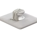 Soft Gray Cushioned Mat With White Stool And Cozy Gray Blanket